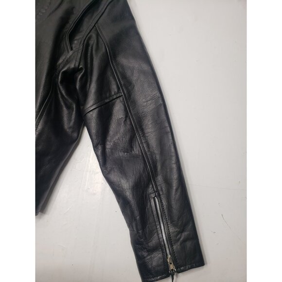 Top Gear #1 Racing By 4 Star Leather Motorcycle Jacket Size 46 Made In Pakistan - Picture 12 of 15